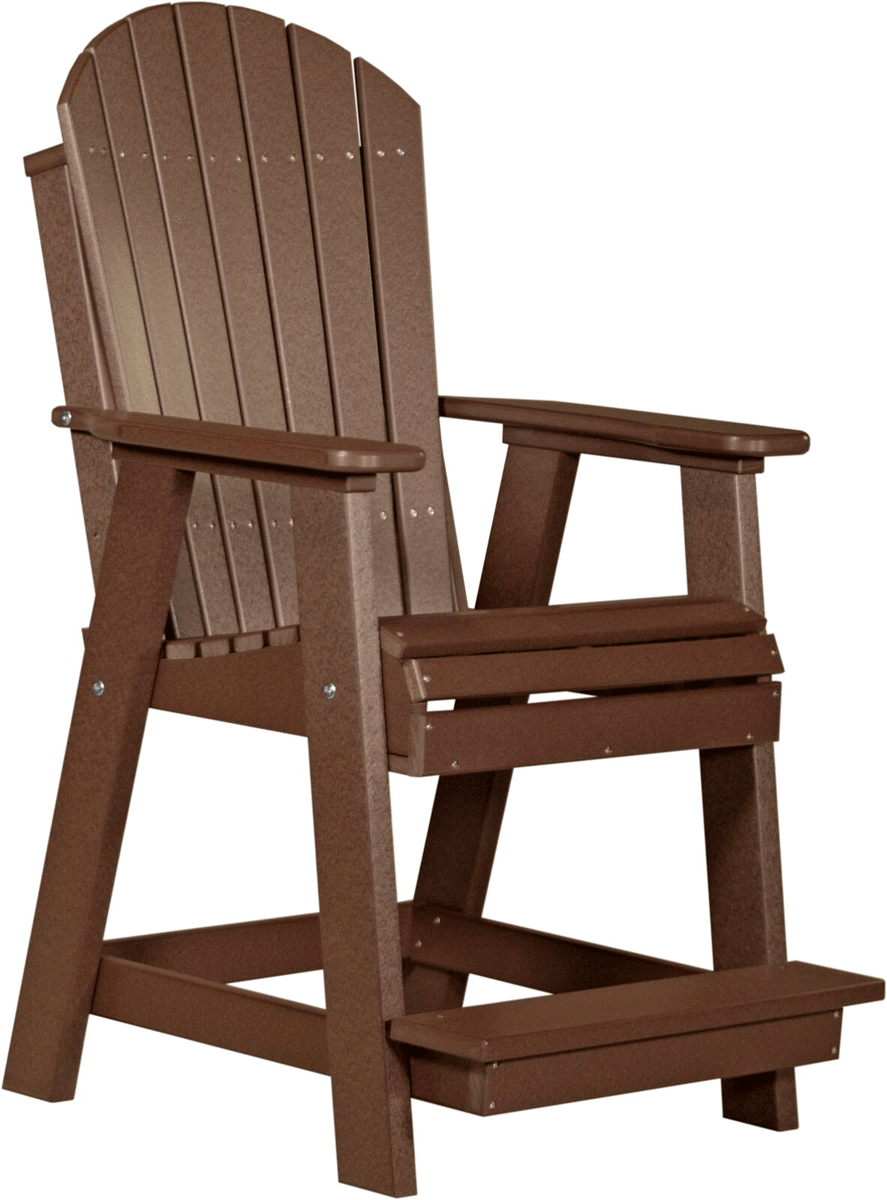 11159 Dark brown adirondack chair with footrest