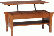 Wooden lift top coffee table