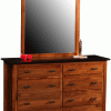 8 Drawer Wood Dresser With Black Accents
