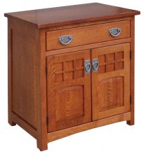 Wood Nightstand With Metal Accents