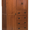 Wood Armoire With Four Drawers and Black Hardware