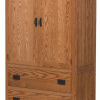 light Wood Armoire With Black Hardware