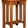 tall wooden end table with rails