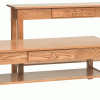 matching light wooden coffee table and sofa table