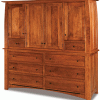 wooden cabinet with 4 doors and 8 drawers