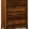 dark wooden dresser with 4 full drawers and 2 half drawers