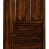 dark wooden dresser with doors and drawers