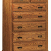 light brown wooden dresser with 7 drawers