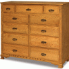light brown wooden dresser with 11 drawers