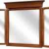 3-panel mirror in a wooden frame