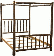 Rustic Canopy Bed in Hickory
