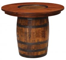 Amish Legacy Barrel Pub Table in Rustic Q.S. White Oak
