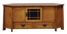 Amish Modesto 2-Drawer Corner Media Console