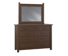 Amish Early American Rustic Dresser with Mirror in Rustic Cherry
