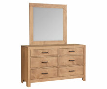 Amish Sherman 6-Drawer Dresser with Mirror