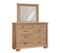Amish Beaverton 9 Drawer Dresser with Mirror