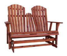 Amish Cedar Adirondack Loveseat Glider with Lumbar Support